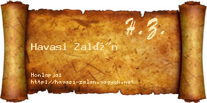Havasi Zalán névjegykártya